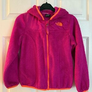 The North Face Pink and Orange Fleece Jacketed Girl Sz 6 Good Conditon